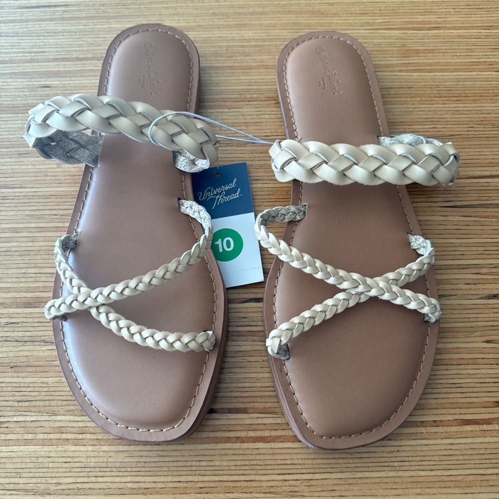Universal Thread Women’s Nude Boho Braided Sandals - Size 10
